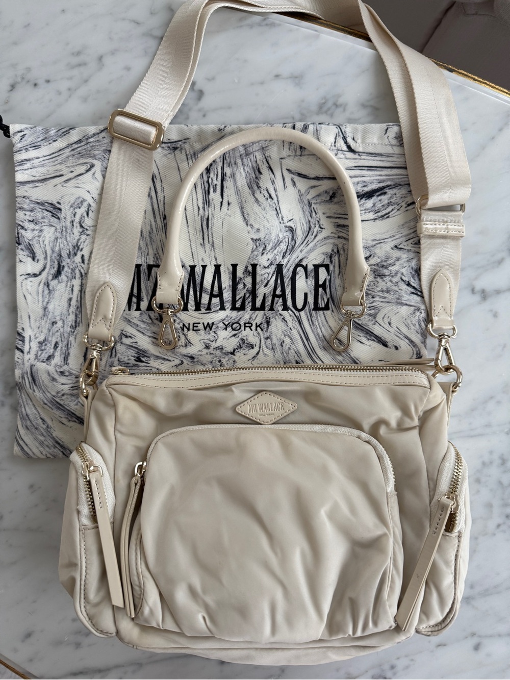 MZ Wallace Ivory Chelsea Crossbody Bag